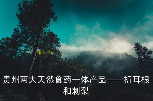 貴州兩大天然食藥一體產(chǎn)品——折耳根和刺梨